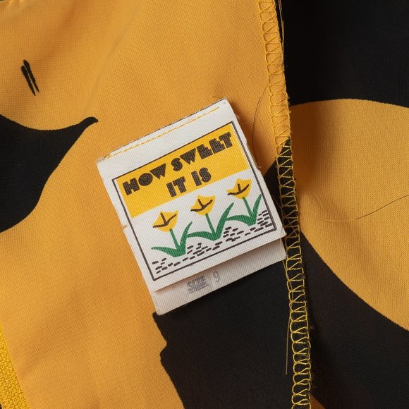 Vintage How Sweet It Is Dress, Yellow and Black Dress - Picture 7 of 8